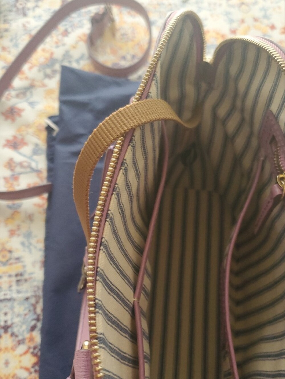 Dooney & Bourke Lilac Dome Satchel with Gold Hardware - Picture 7 of 11